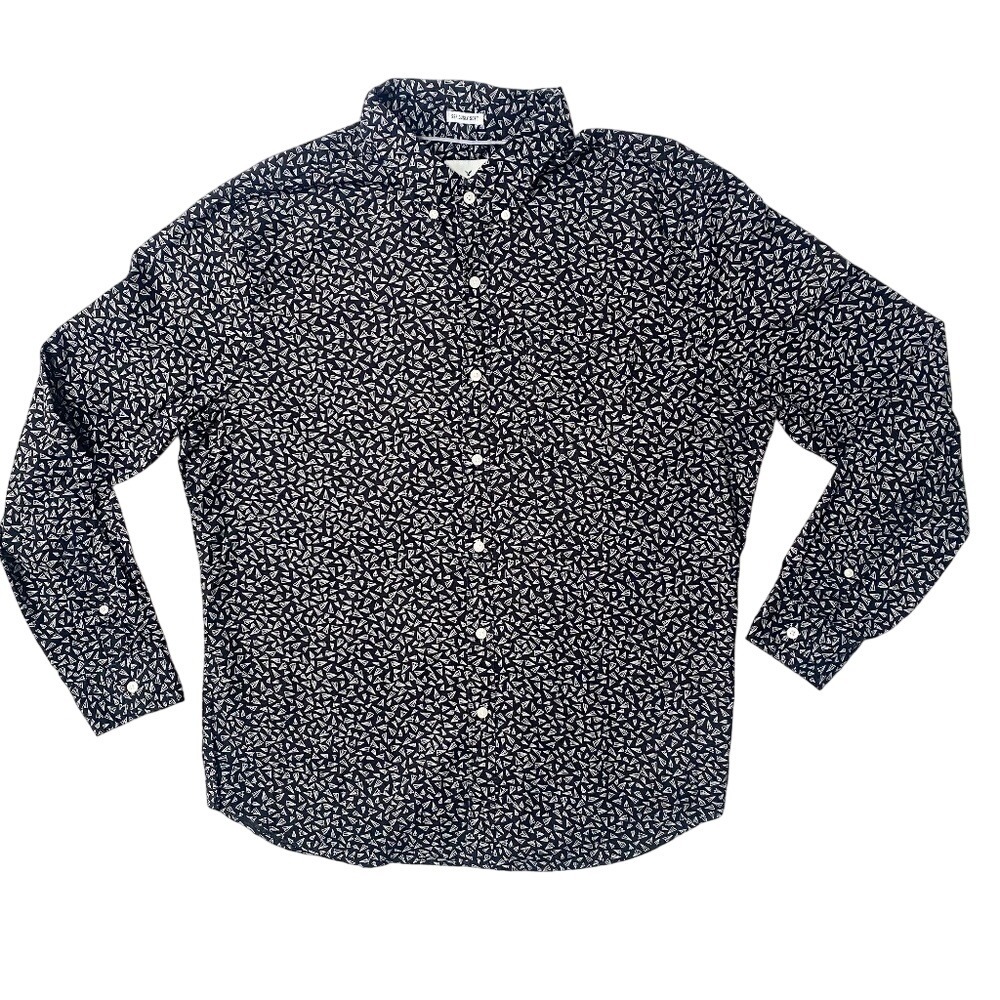 American Eagle‎ Mens XL Button-Up Shirt 100% Cotton Paper Airplanes Deign